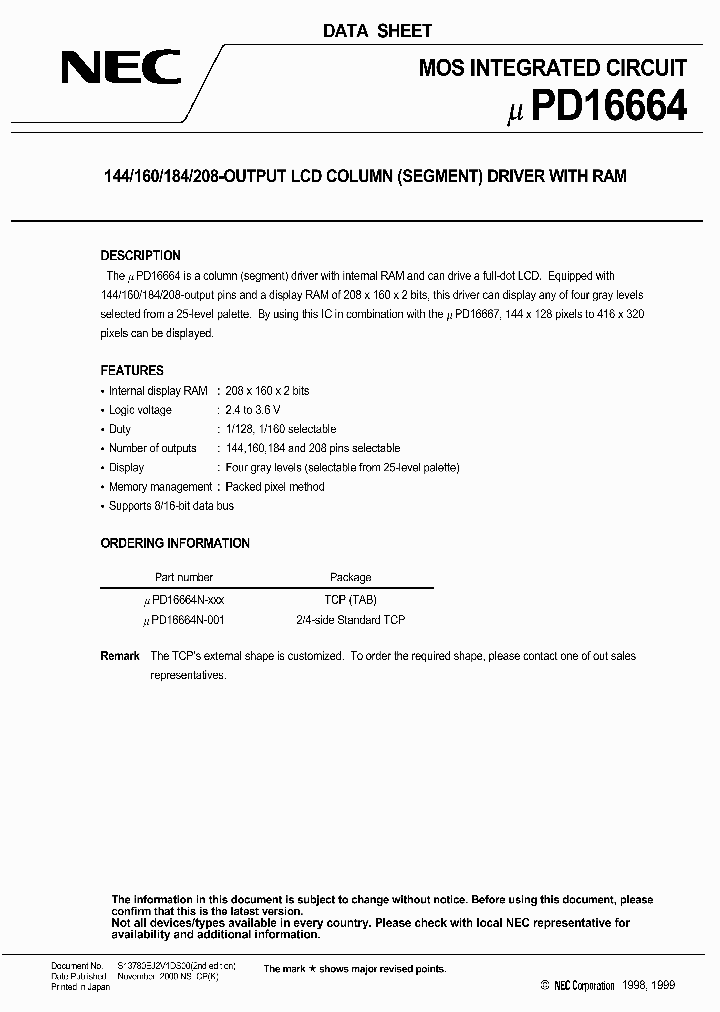 UPD16664N-XXX_6200635.PDF Datasheet