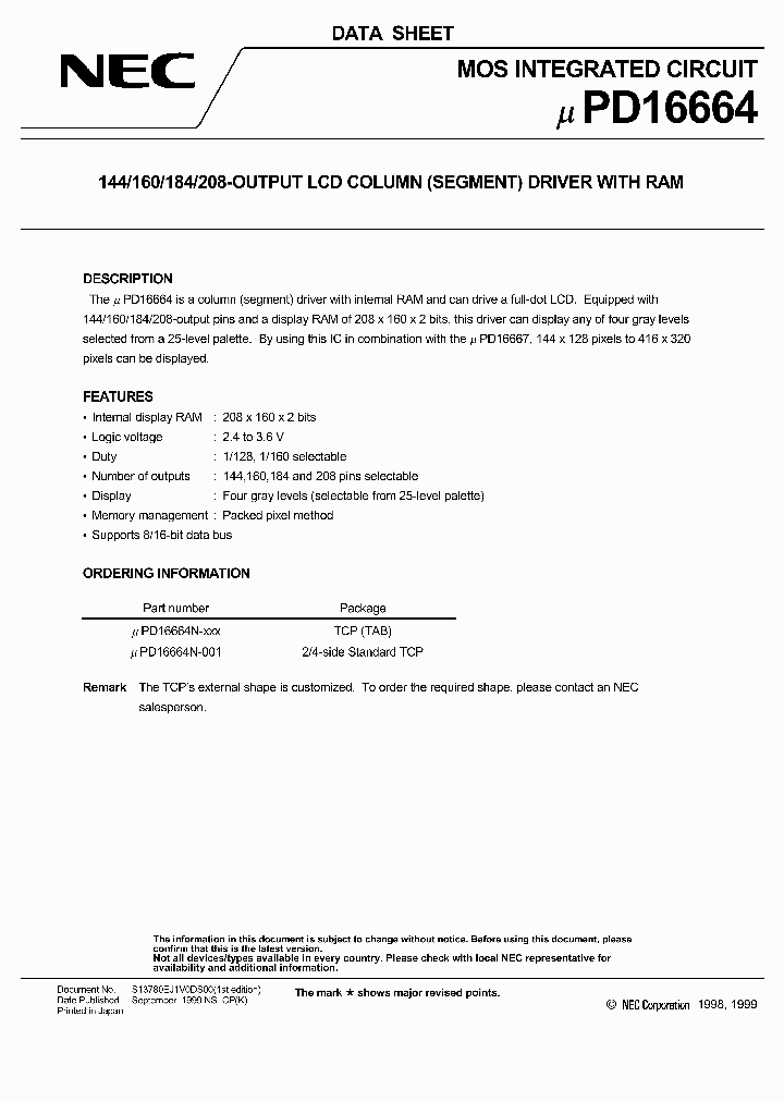UPD16664_6200632.PDF Datasheet