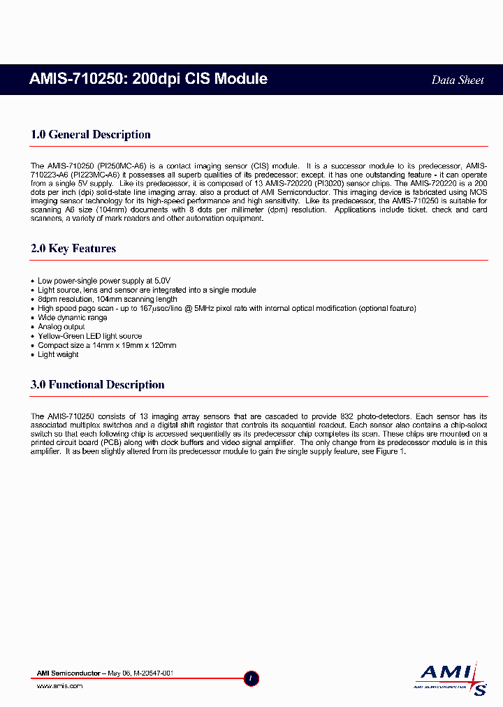 AMIS-710250_6196242.PDF Datasheet