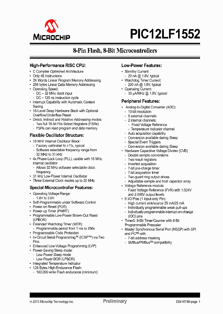 PIC12LF1552_6203169.PDF Datasheet