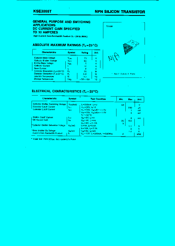 KSE3055T_6214555.PDF Datasheet