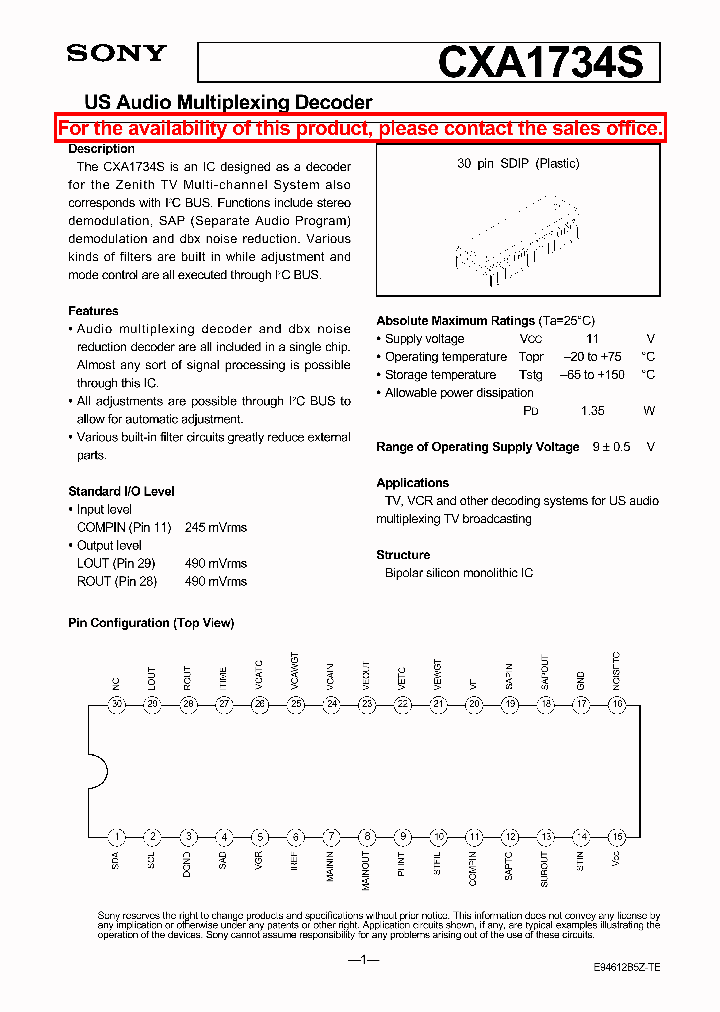 CXA1734S_6211247.PDF Datasheet
