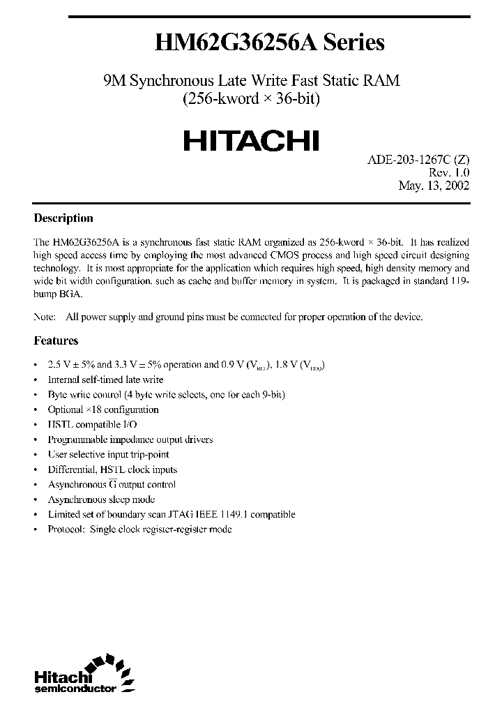 HM62G36256ASERIES_6219485.PDF Datasheet