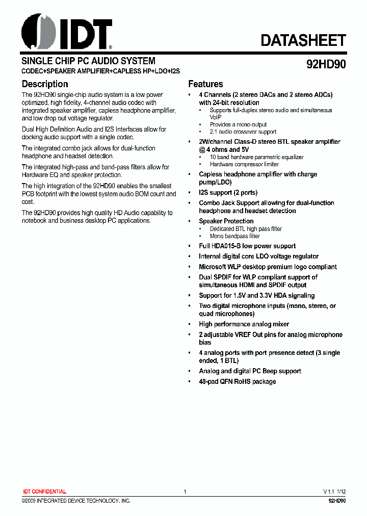 92HD90_6238414.PDF Datasheet