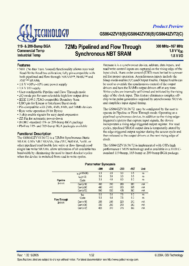 GS8642ZV36B-300I_6247317.PDF Datasheet