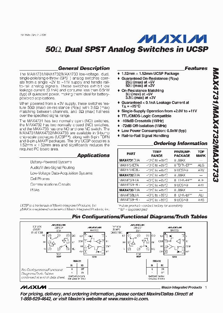 MAX4731ETA_6244977.PDF Datasheet