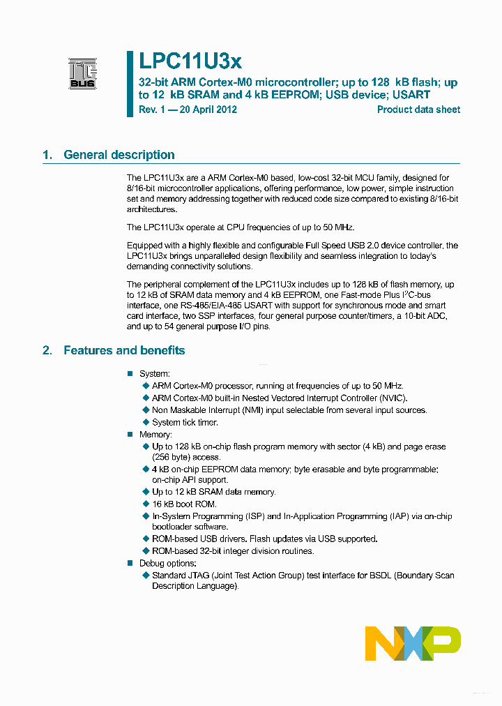 LPC11U35FBD48401_6256399.PDF Datasheet