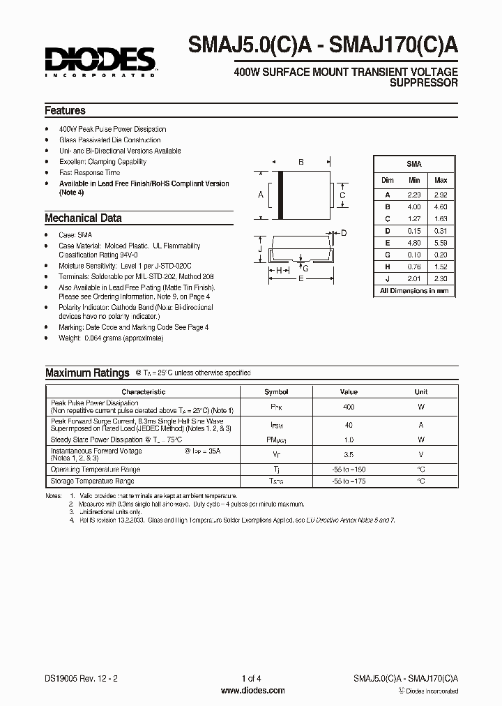 SMAJ85A-13_6261386.PDF Datasheet