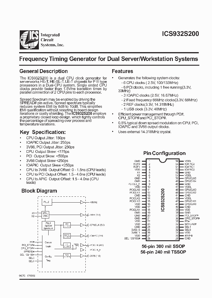 ICS932S200YF-T_6264772.PDF Datasheet