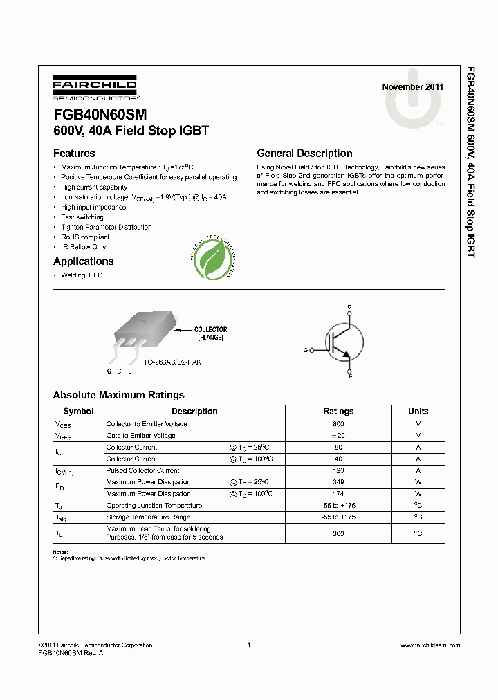 FGB40N60SM_6267277.PDF Datasheet