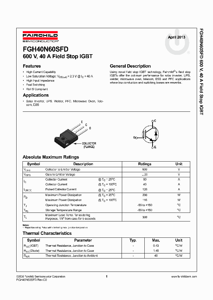 FGH40N60SFDTU_6267276.PDF Datasheet