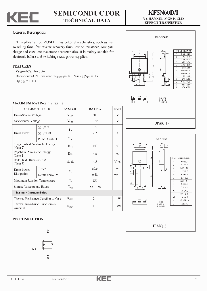 KF5N60D_6269115.PDF Datasheet
