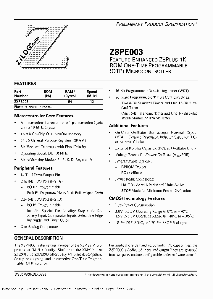 Z8PE003SZ010EC_6277625.PDF Datasheet