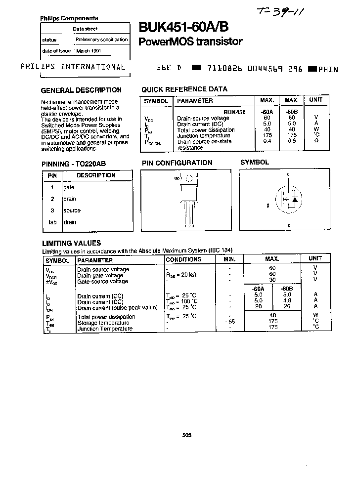 BUK451-60A_6288620.PDF Datasheet