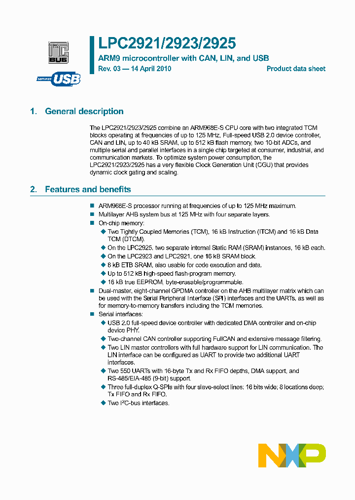 LPC2921FBD100_6292295.PDF Datasheet