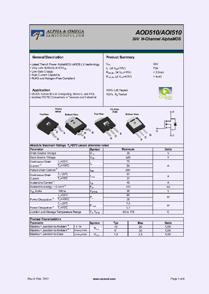 AOD510_6293998.PDF Datasheet