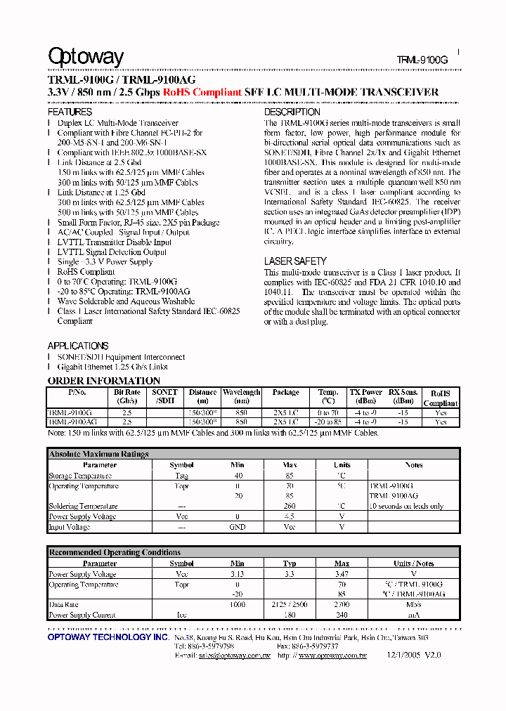 TRML-9100AG_6306336.PDF Datasheet