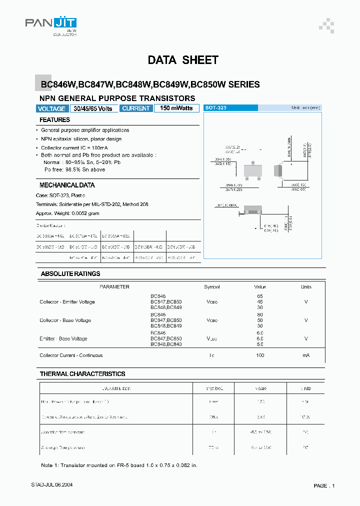 BC850AW_6305718.PDF Datasheet