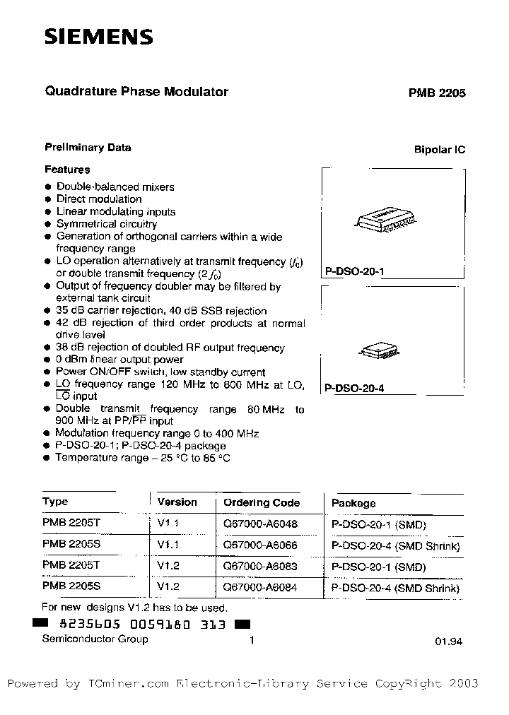 PMB2205SV11_6315606.PDF Datasheet