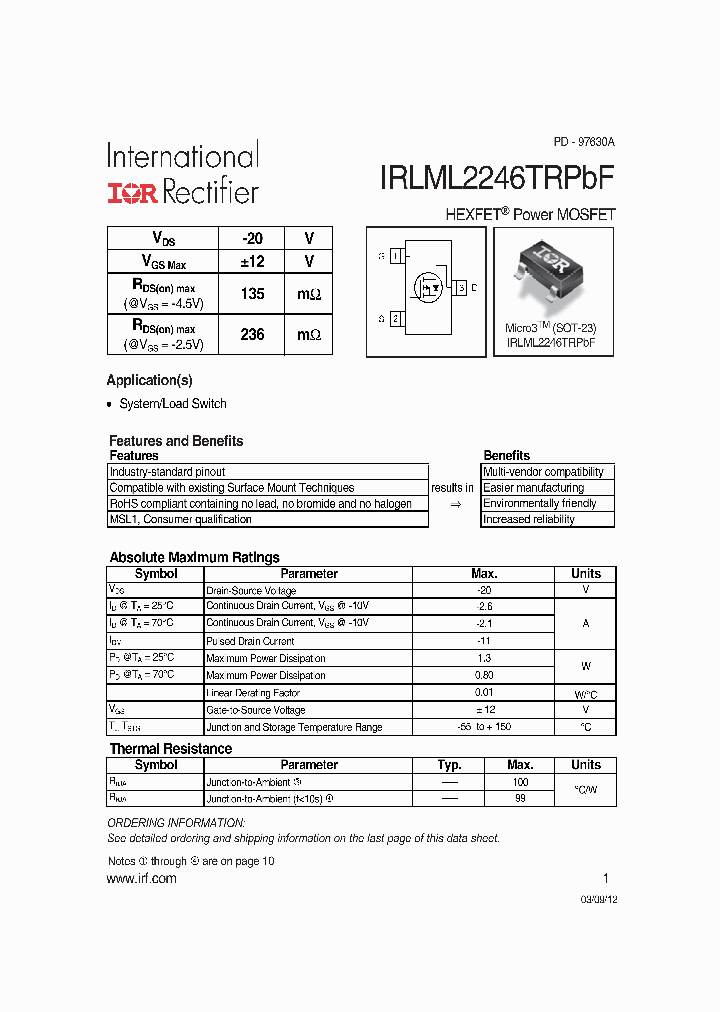 IRLML2246TRPBF_6324172.PDF Datasheet