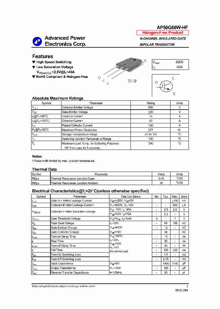 AP50G60W-HF_6326385.PDF Datasheet