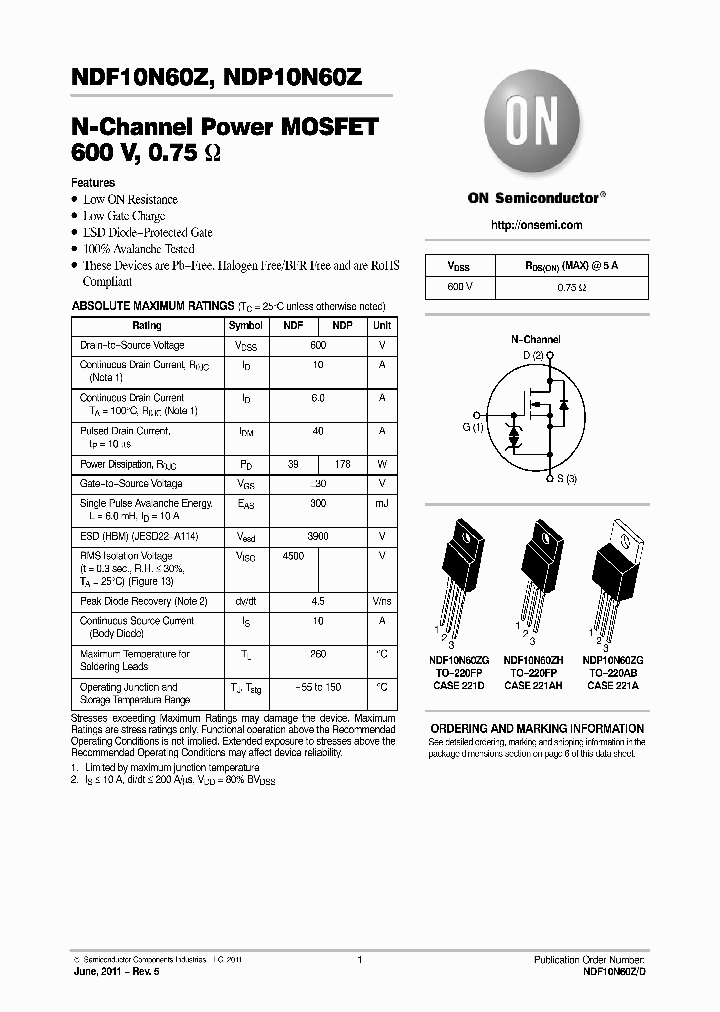 NDF10N60ZG_6330254.PDF Datasheet