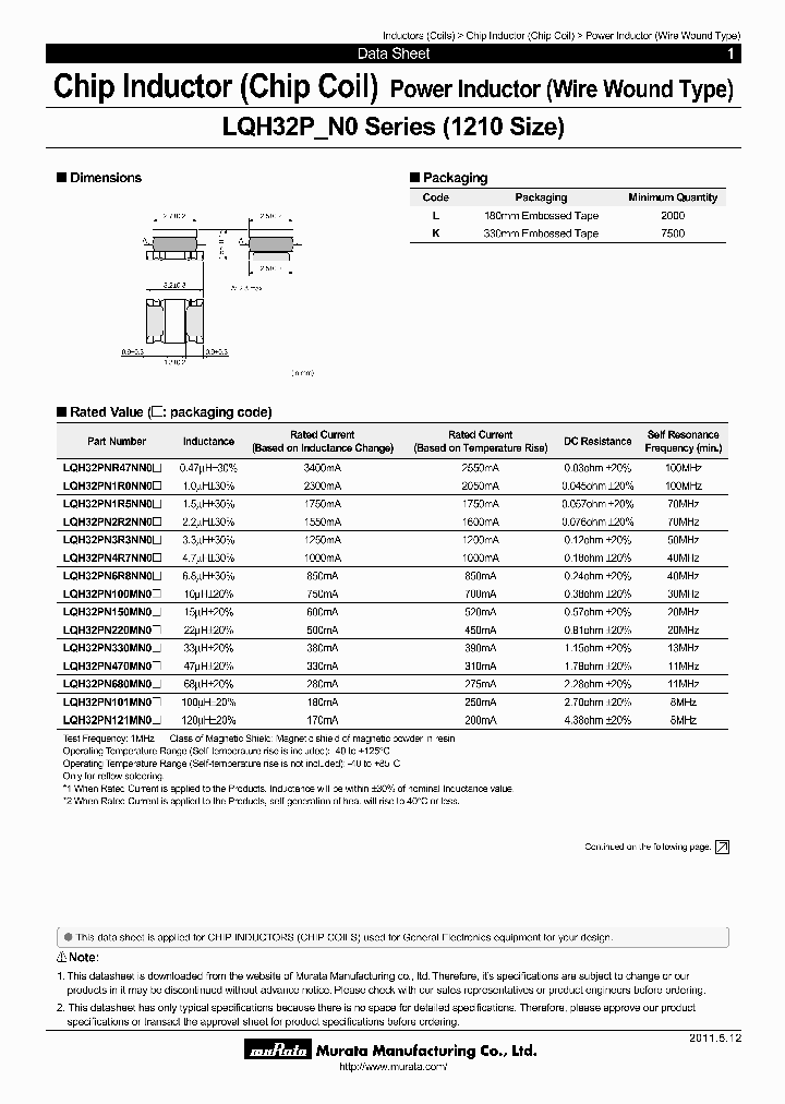LQH32PN121MN0_6335397.PDF Datasheet