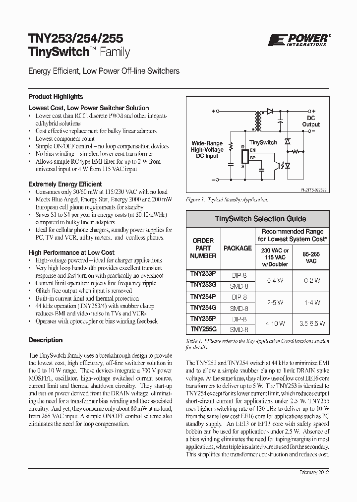 TNY254GN_6339813.PDF Datasheet