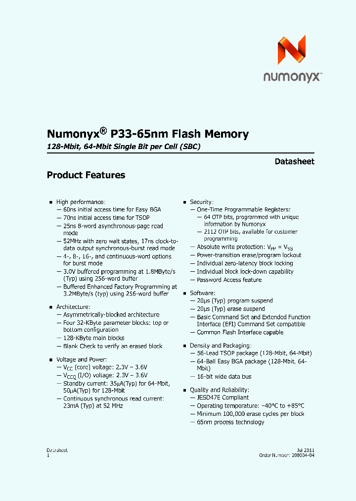 JS28F128P33BF70_6354434.PDF Datasheet