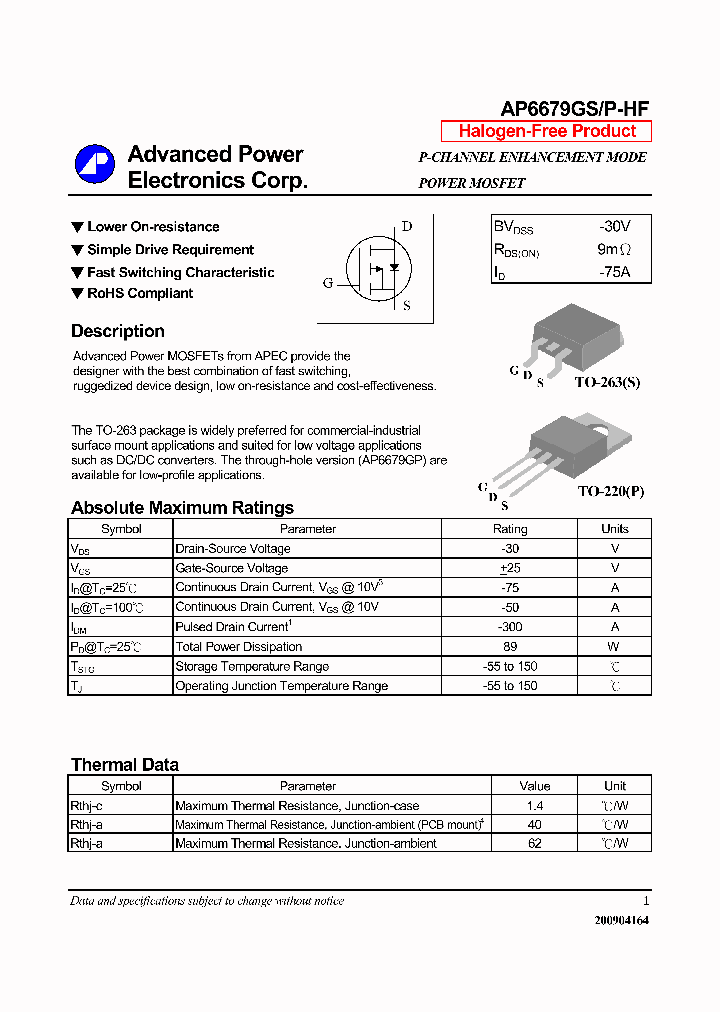 AP6679GSP-HF_6359243.PDF Datasheet