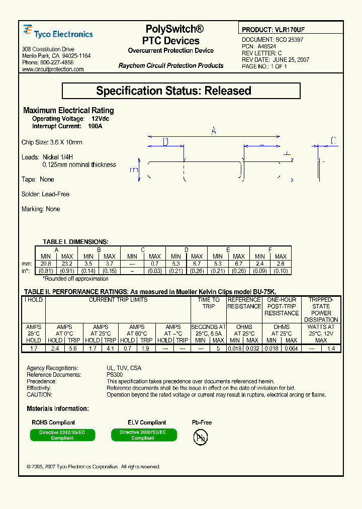 VLR170UF_6362287.PDF Datasheet