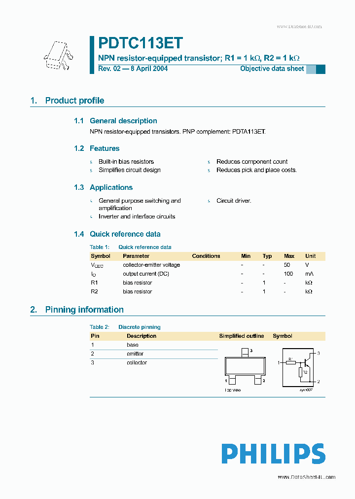 PDTC113ET_6365428.PDF Datasheet