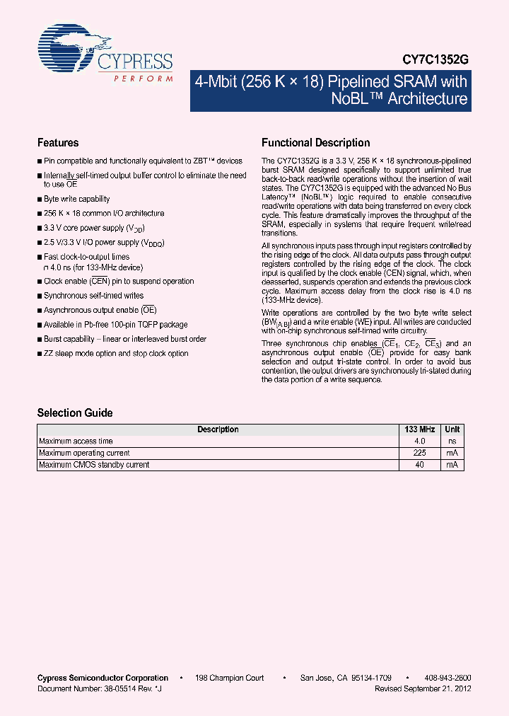 CY7C1352G-133AXC_6370175.PDF Datasheet