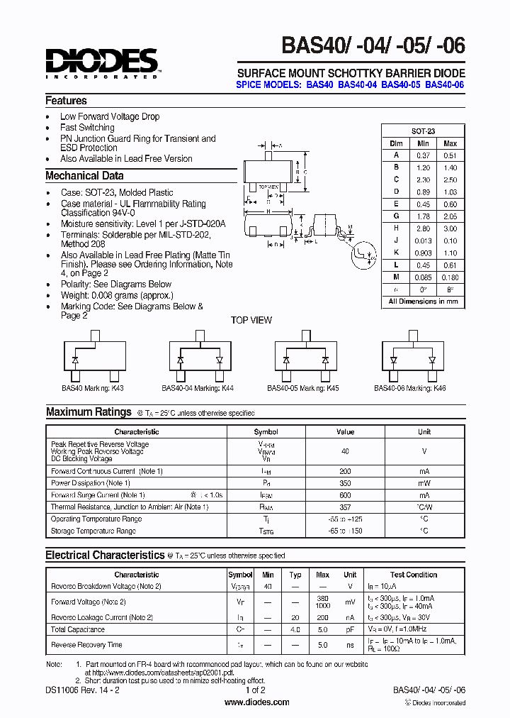 BAS40_6369346.PDF Datasheet