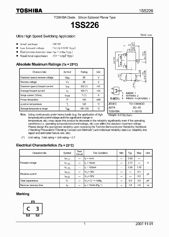 1SS226T5LFT_6371335.PDF Datasheet