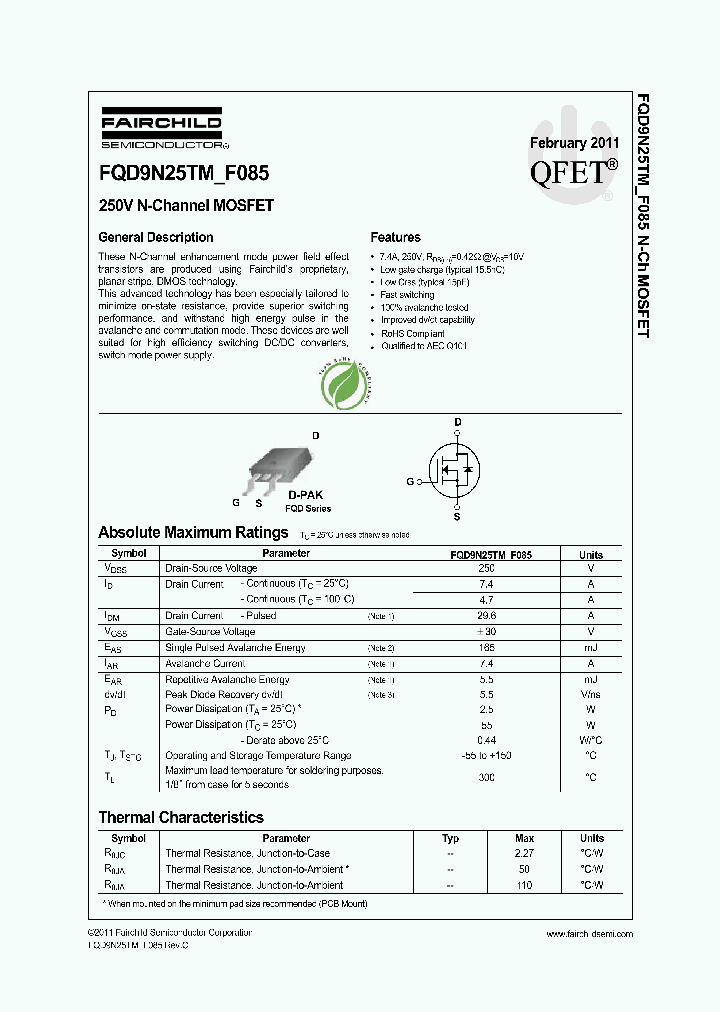 FQD9N25TM_6373647.PDF Datasheet