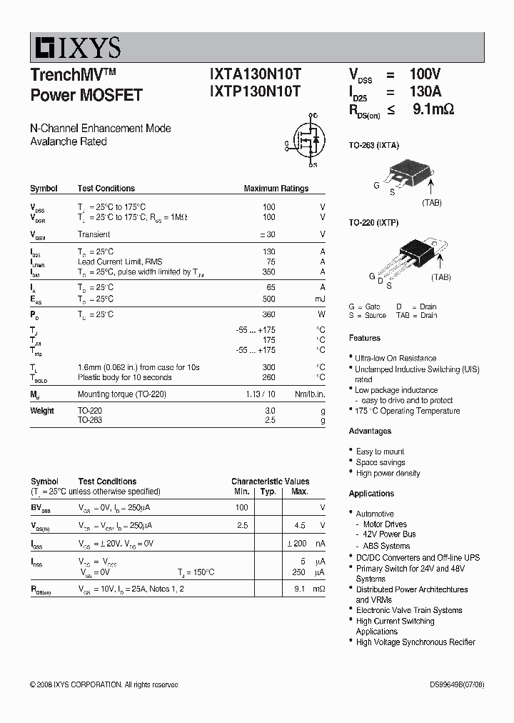 IXTP130N10T_6373668.PDF Datasheet