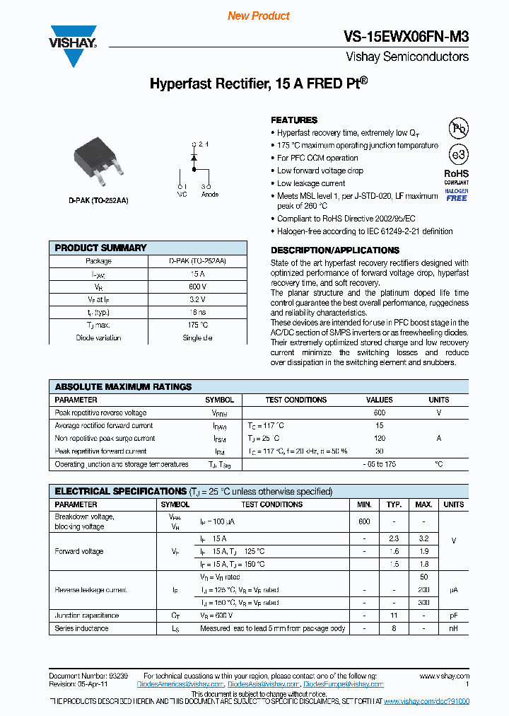 VS-15EWX06FNTR-M3_6374565.PDF Datasheet