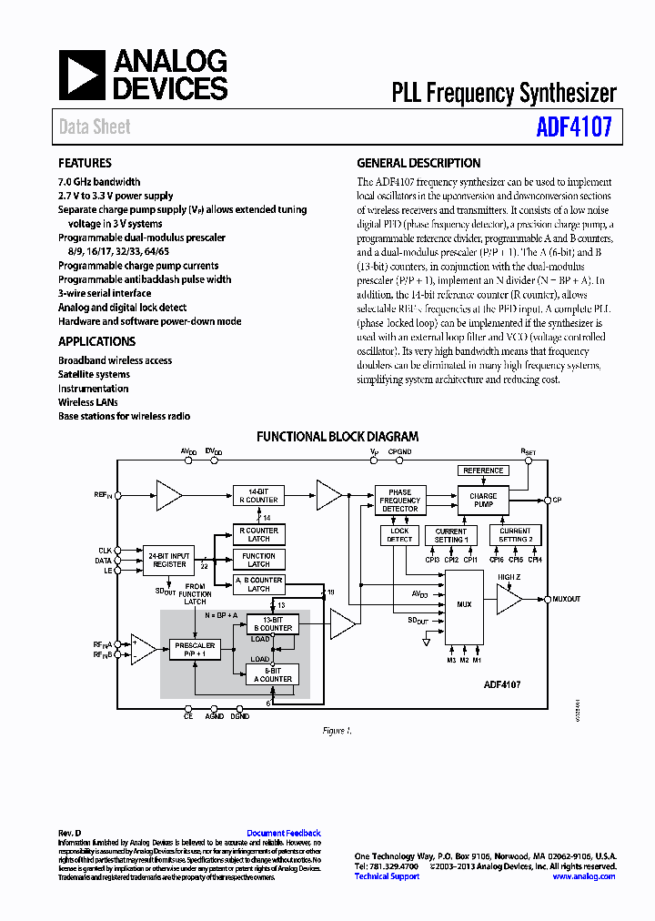 ADF4107BCPZ_6377415.PDF Datasheet
