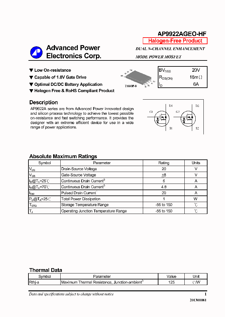 AP9922AGEO-HF_6377445.PDF Datasheet