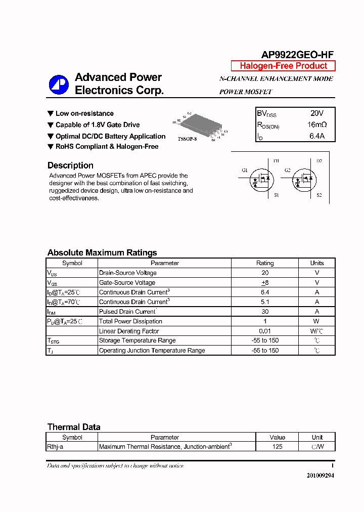AP9922GEO-HF_6377446.PDF Datasheet