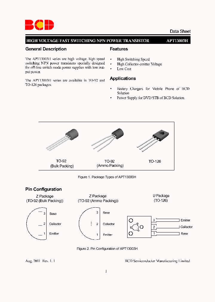 APT13003H_6378087.PDF Datasheet