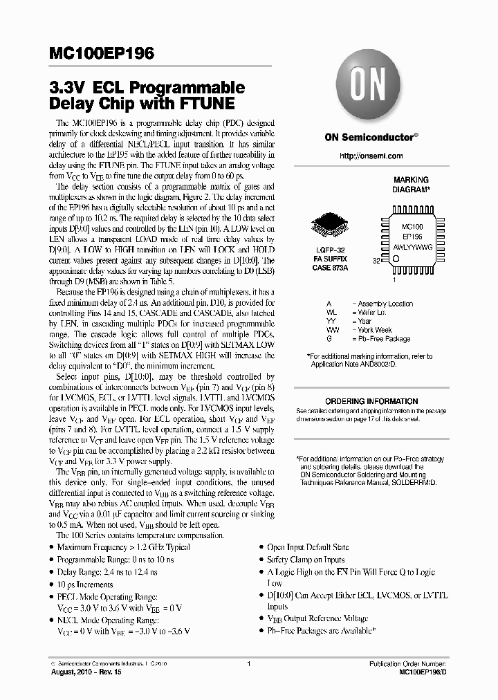MC100EP196FAR2G_6381769.PDF Datasheet