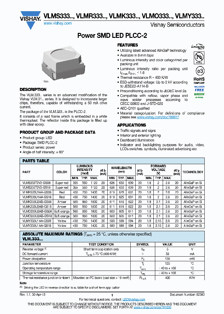 VLMS333T2V2-GS08_6384374.PDF Datasheet