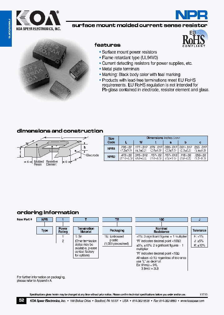 NPR1TTE100J_6385972.PDF Datasheet