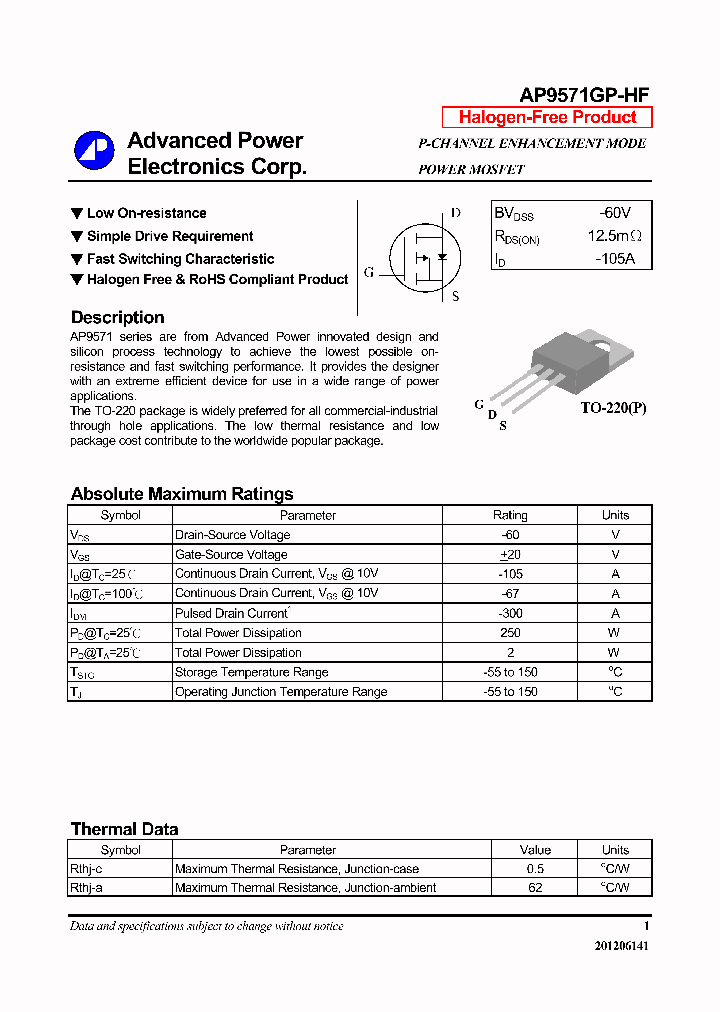 AP9571GP-HF_6386443.PDF Datasheet