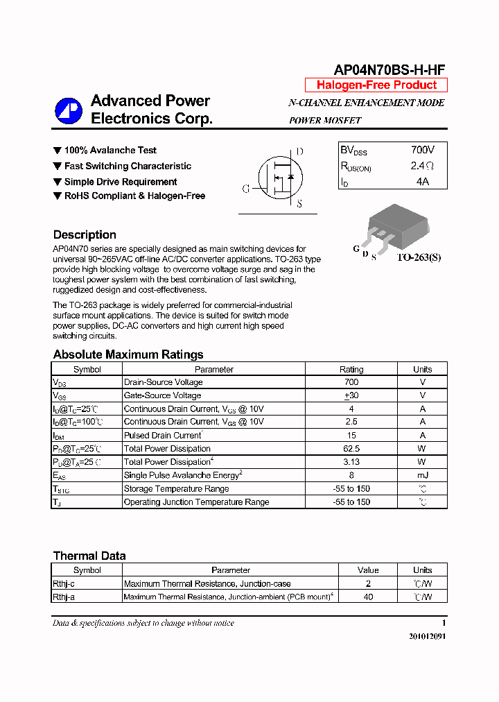 AP04N70BS-H-HF_6395283.PDF Datasheet