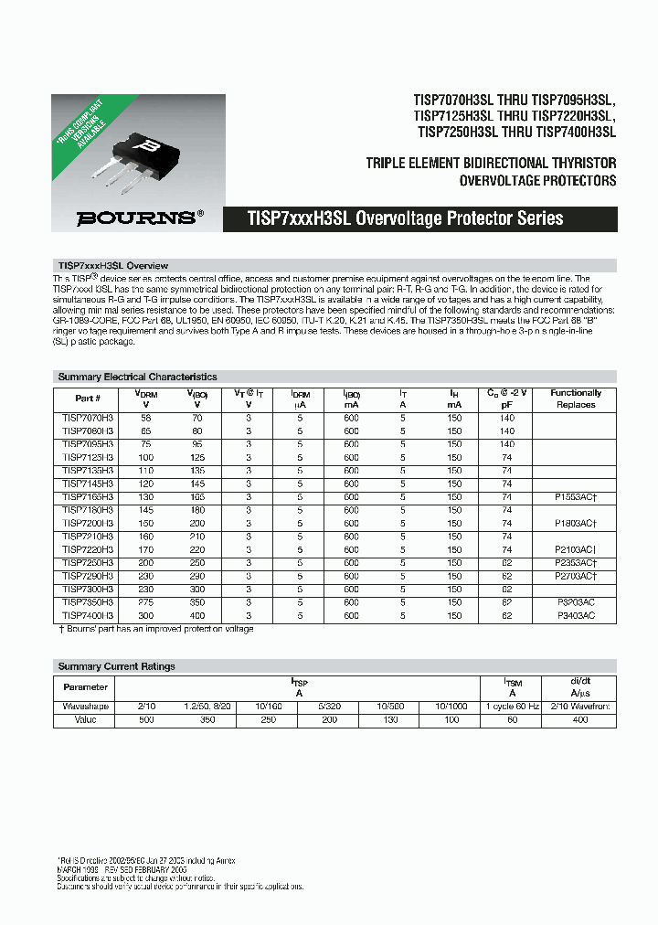 TISP7200H3SL-S_6398337.PDF Datasheet