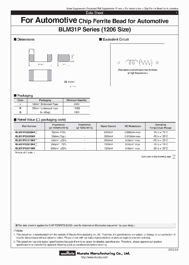 BLM31PG391SN1L_6398467.PDF Datasheet