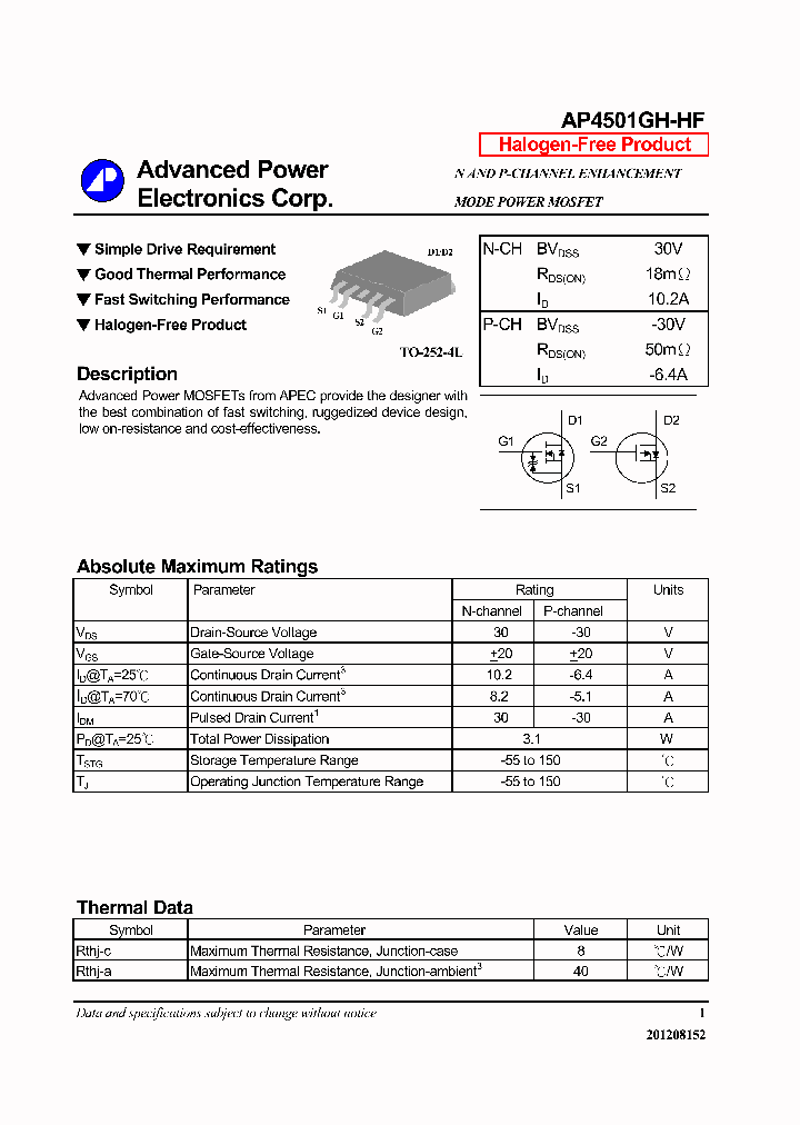 AP4501GH-HF_6403327.PDF Datasheet